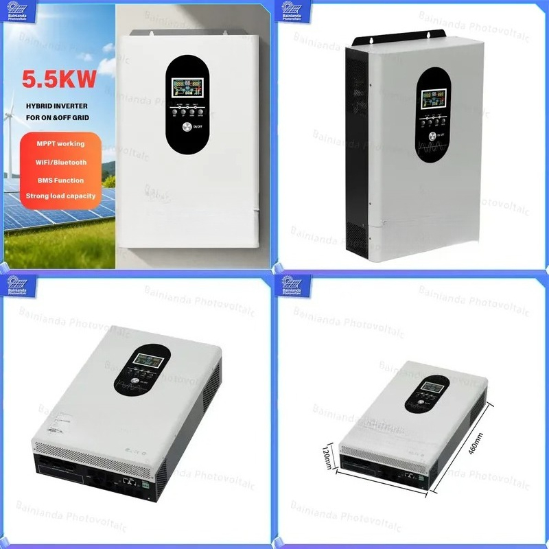 Hybrid Solar Inverter 5.5Kw Mppt 48V - 3kW 5.5kW Hybrid Solar Inverter 110V