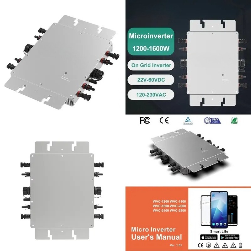 Smart App WiFi Monitoring Micr - Micro Inverter 1400W Solar Grid Tie ulasan dan harga