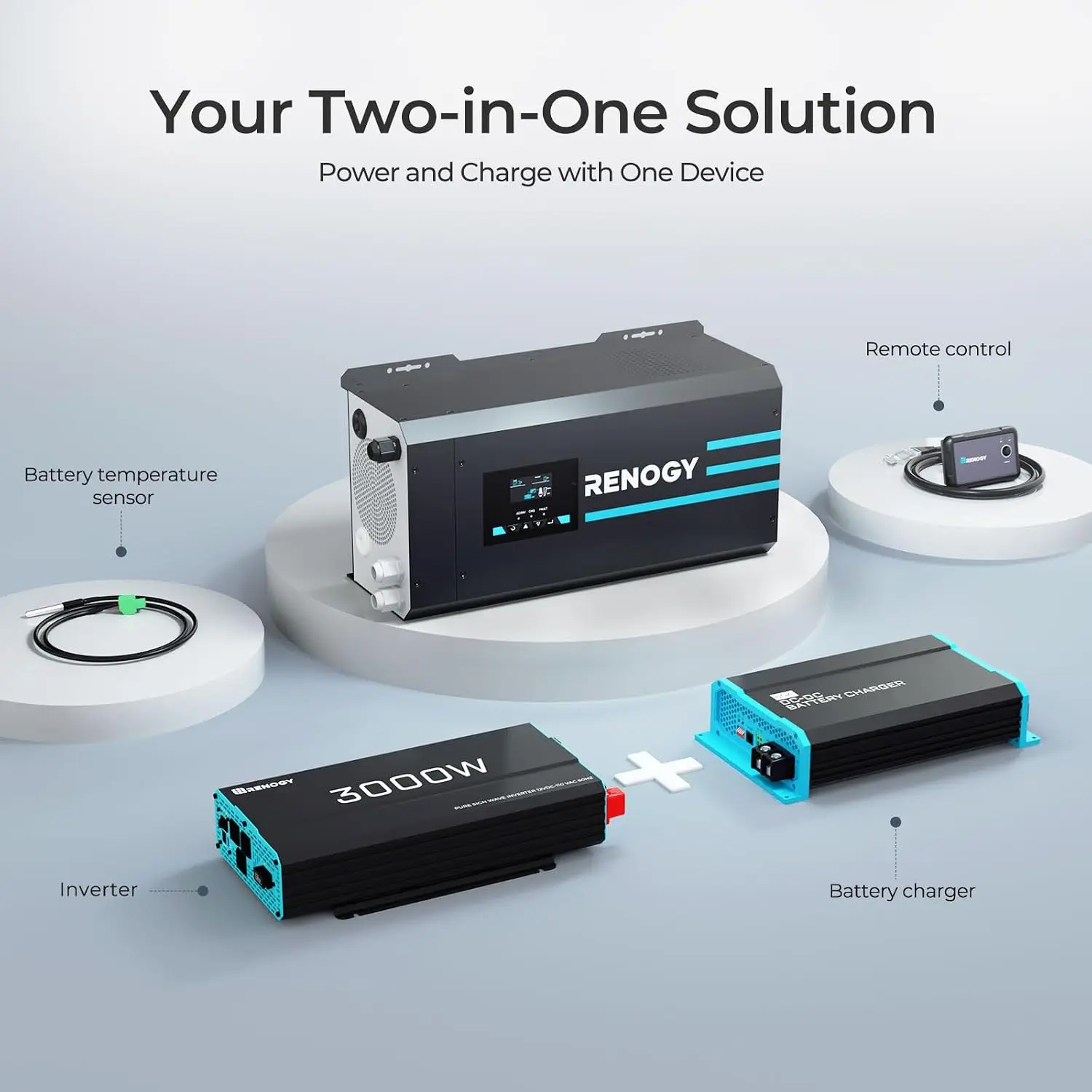 Renogy 3000w Pure Sine Wave In - Rv Pure Sine Inverter Charger 3000W 12V ulasan dan harga